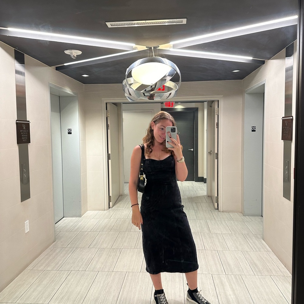 Denim Black Midi Dress